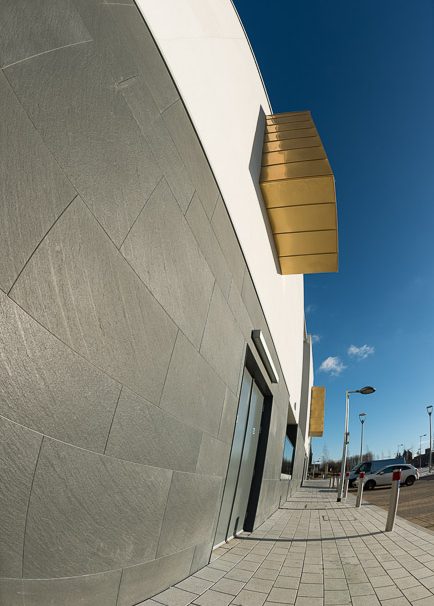 Architect: LA Architects, 
Main Contractor: Kier Western, 
Specialist Contractor: MIB Facades, 
Installation system: wall cladding with backing structure (CWB), 
Product: SHELL
