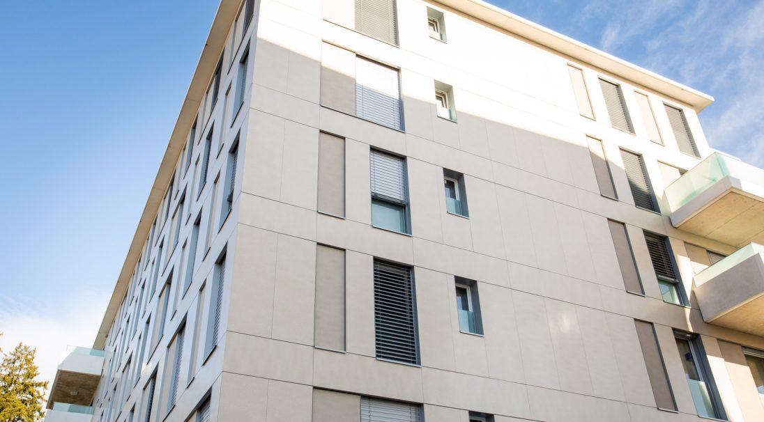 CAREA FACADE - Completed project with our cladding faces: Jolimont Residence, Genève (CH), cladding with backing structure (CWB).